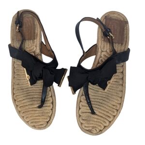 Black Tory Burch Sandals Size 7.5 Woman's Tory Burch Bow Sandals
